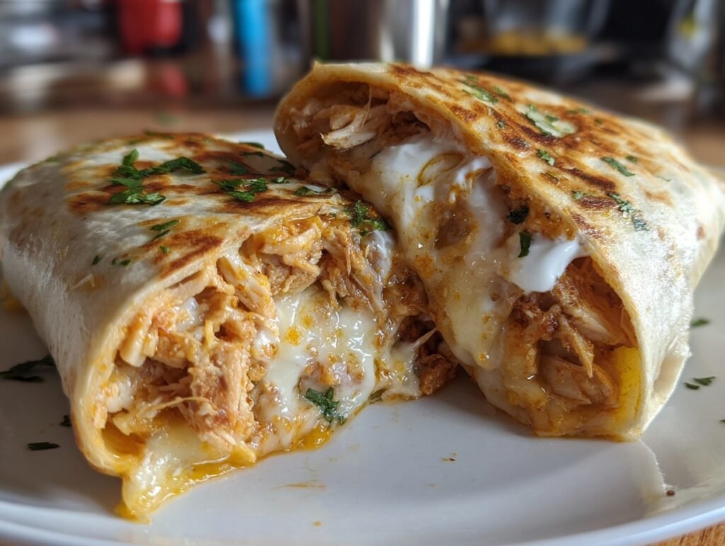 Cheesy Garlic Chicken Wraps