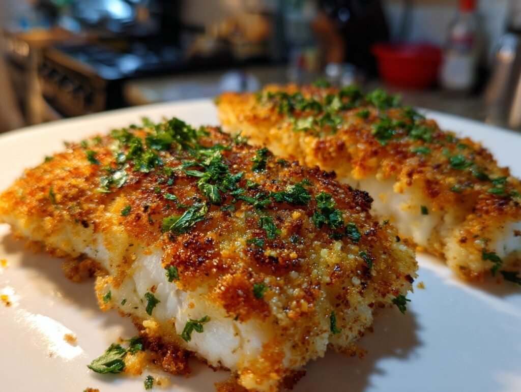 Crispy Garlic Parmesan Tilapia
