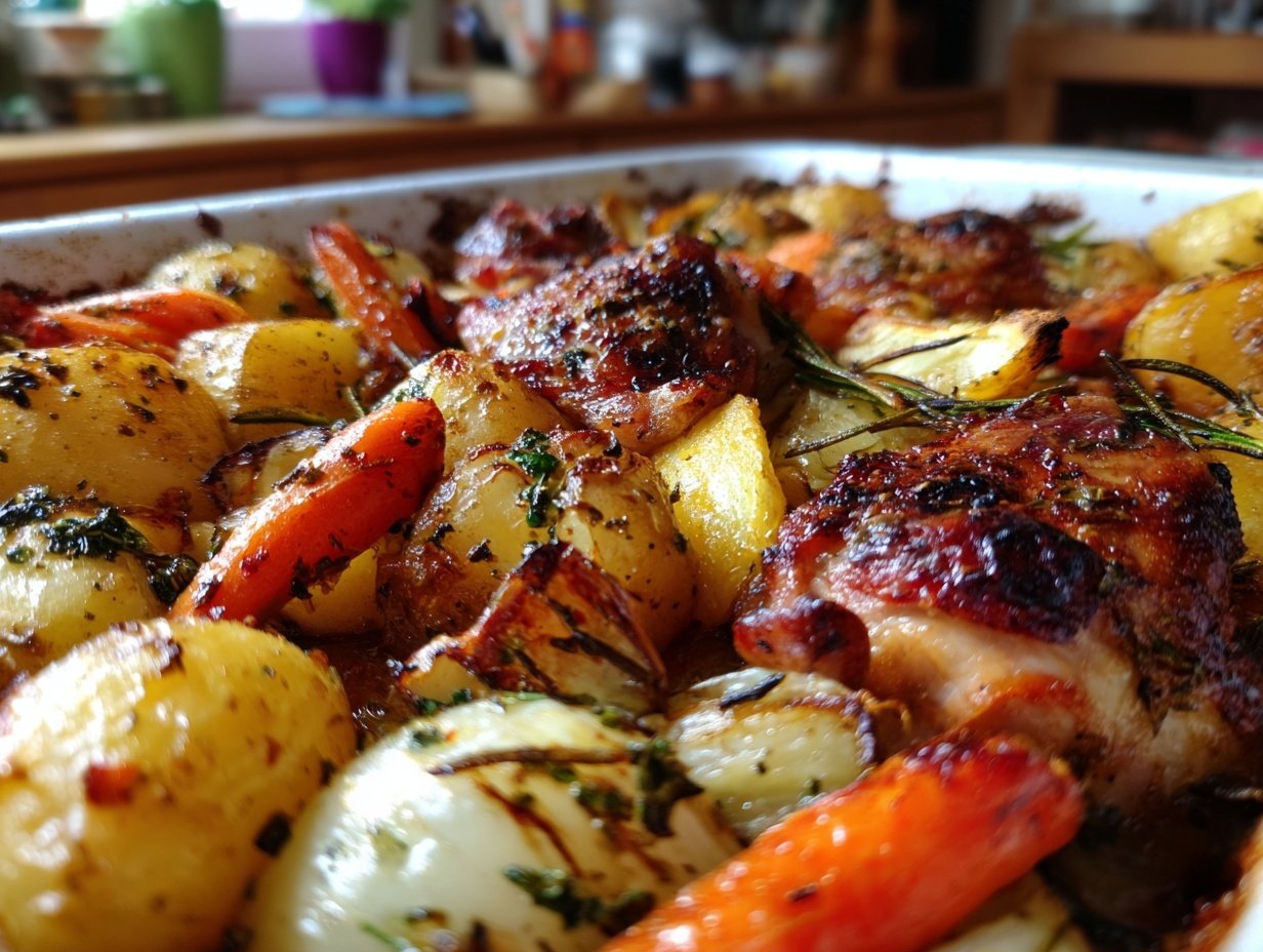 Easy Garlic Herb Chicken Tray Bake Quick Healthy Dinner