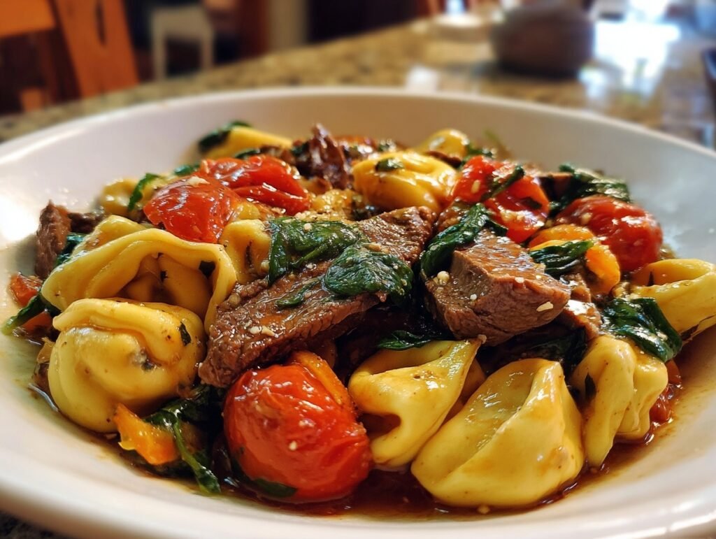 Garlic Steak Tortellini Recipe