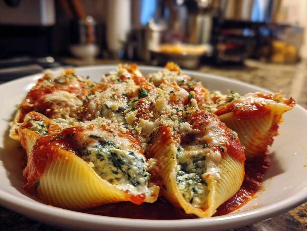 Healthy Spinach Stuffed Shells