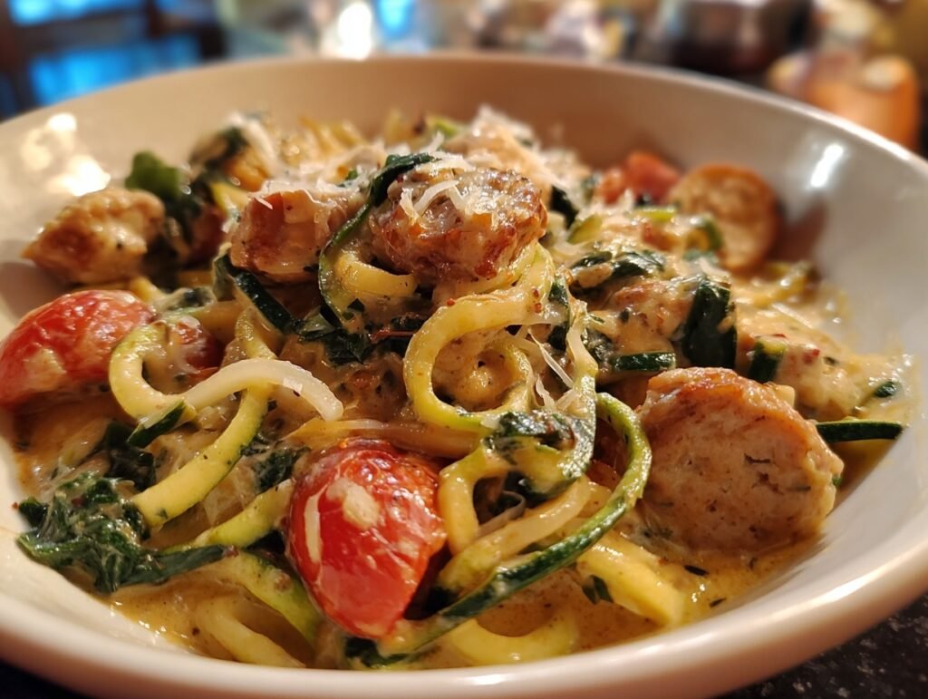 Keto Tuscan Zucchini Noodles