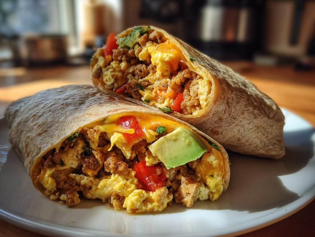 high protein turkey egg burrito
