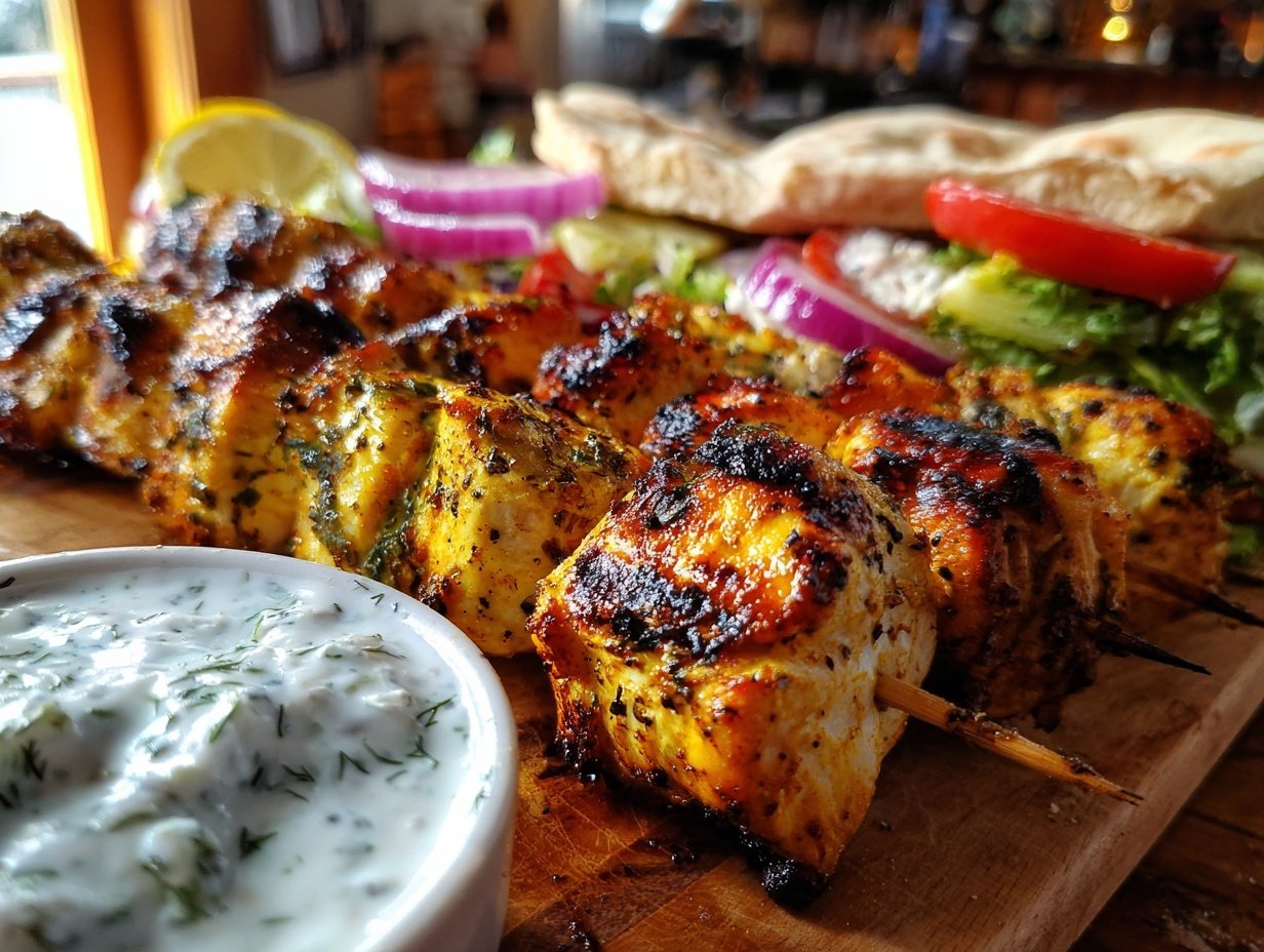 Easy 30-Minute Chicken Souvlaki with Tzatziki