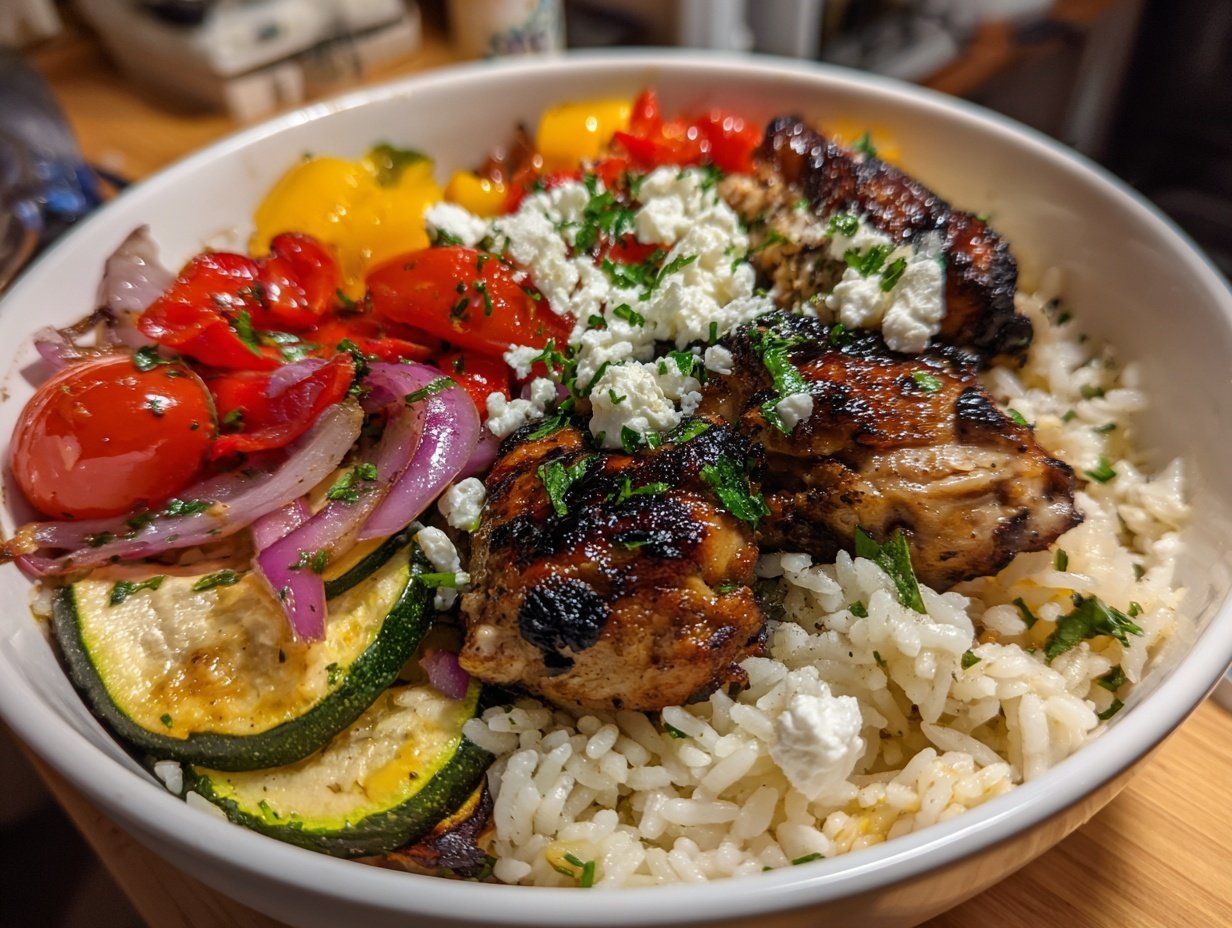 Healthy Greek Chicken Rice Bowls Meal Prep in 30 Min