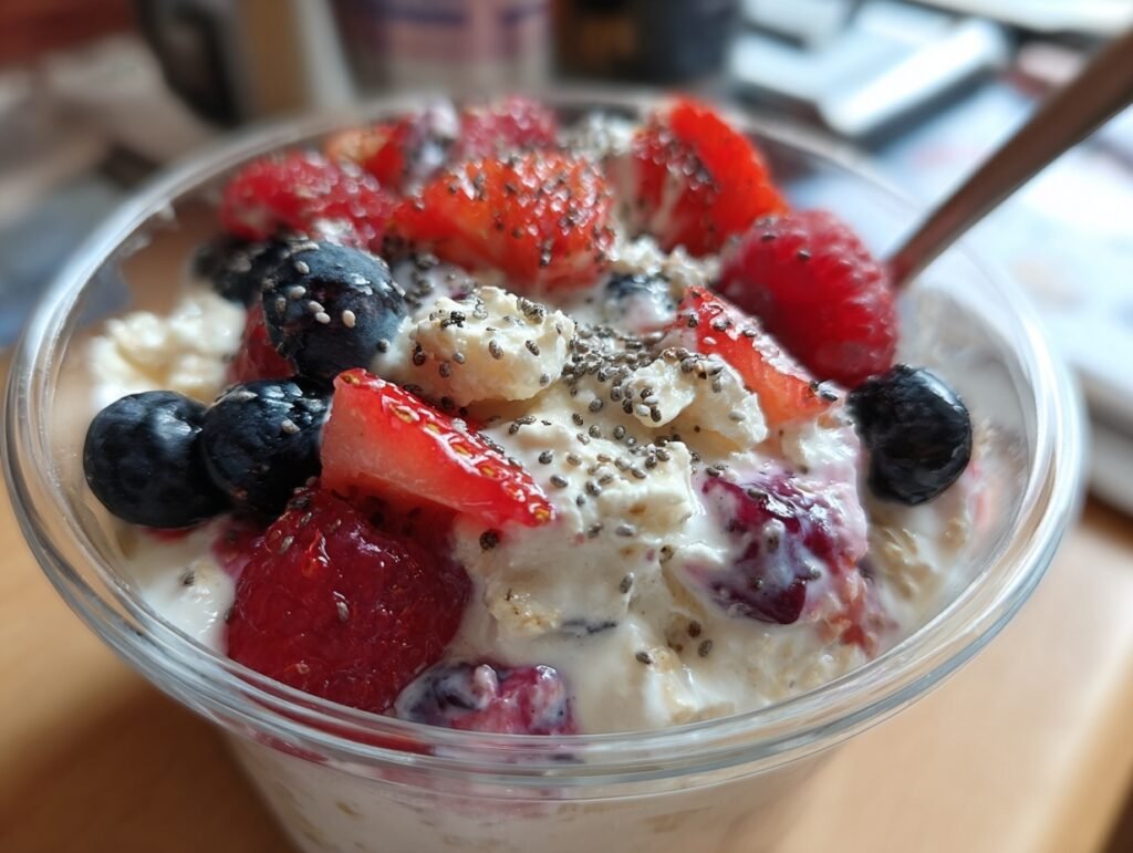 creamy berry overnight oats