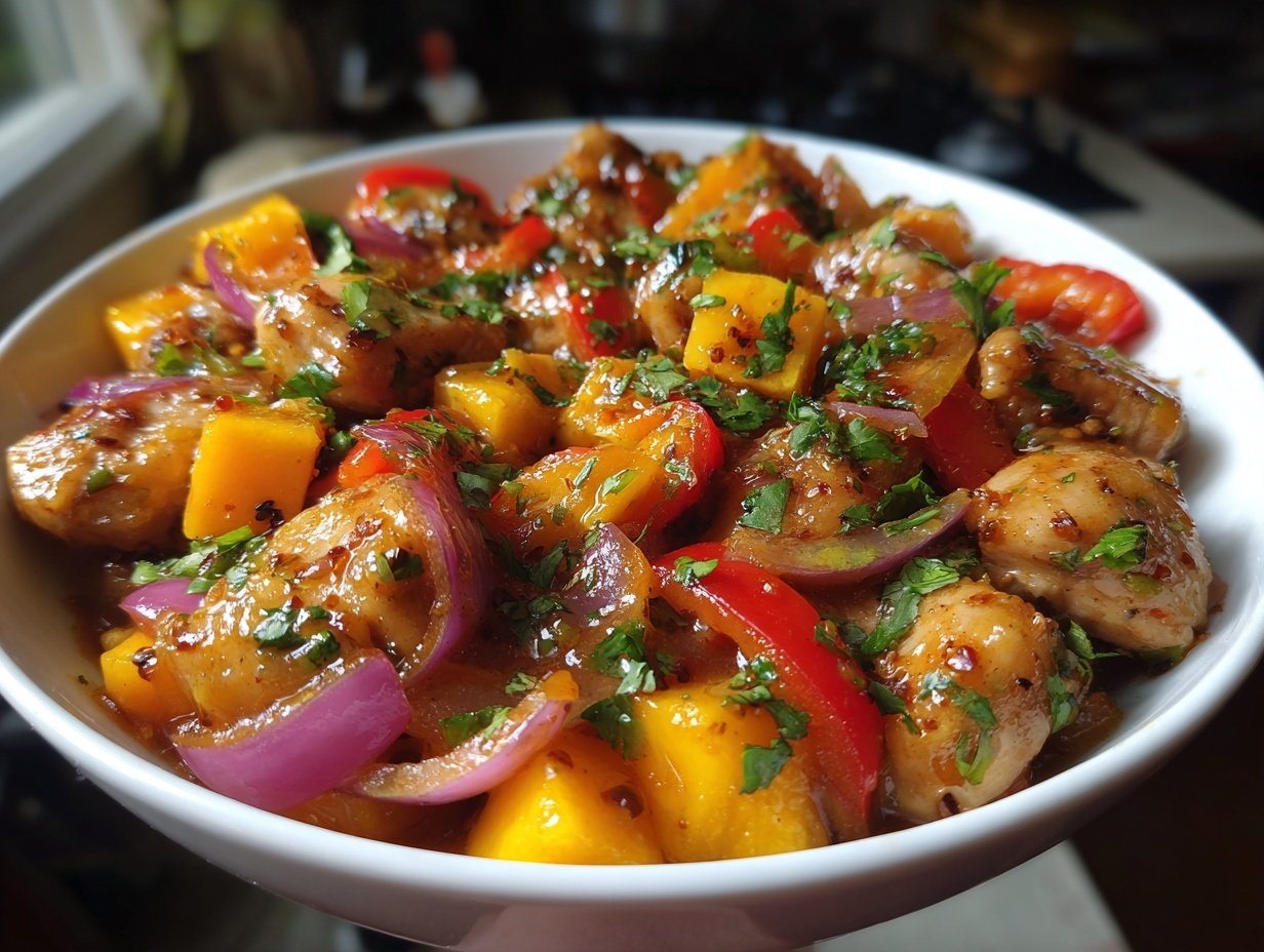 30-Minute Dairy-Free Mango Chicken Skillet