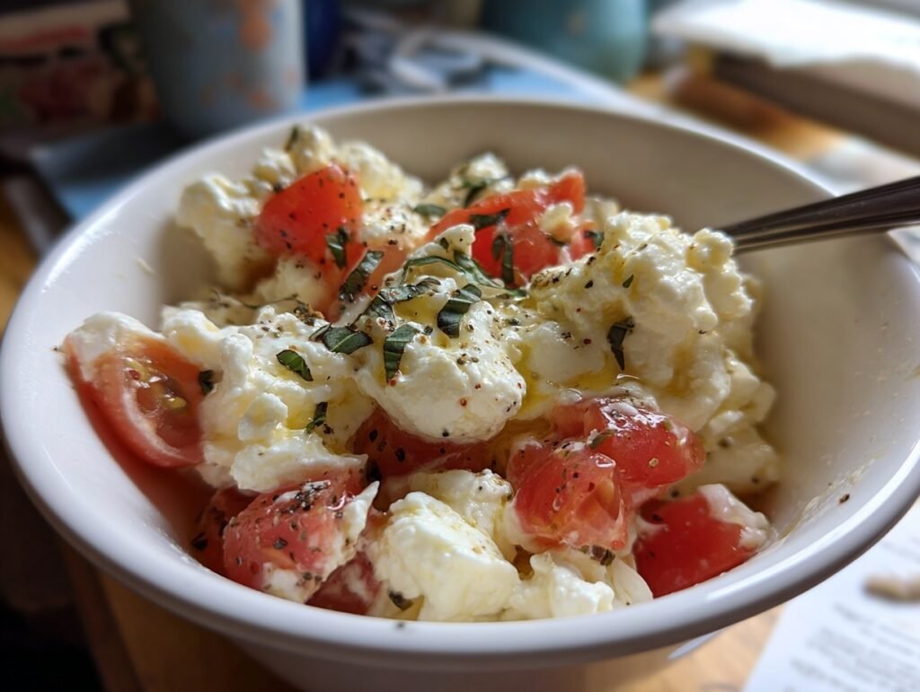 savory cottage cheese bowl