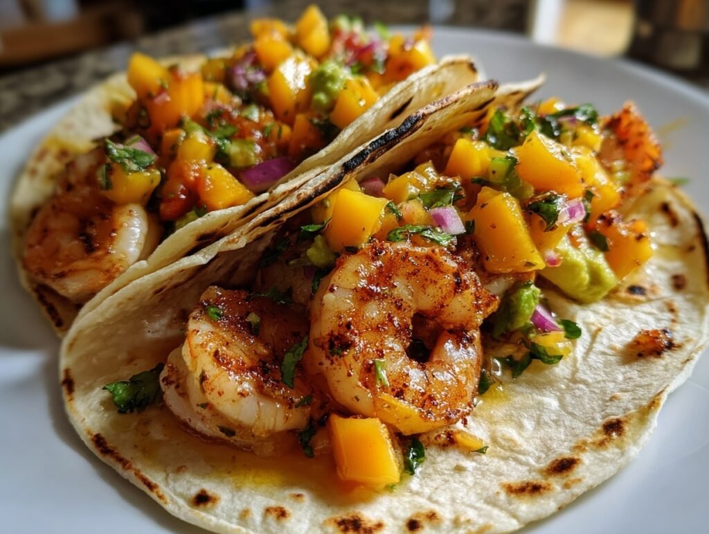 shrimp tacos mango salsa
